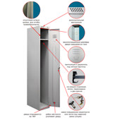 Металлический шкаф для одежды ШРС-11-300