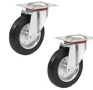 Колесо поворотное SC55 (C-3302-SLS-125) резина 125мм