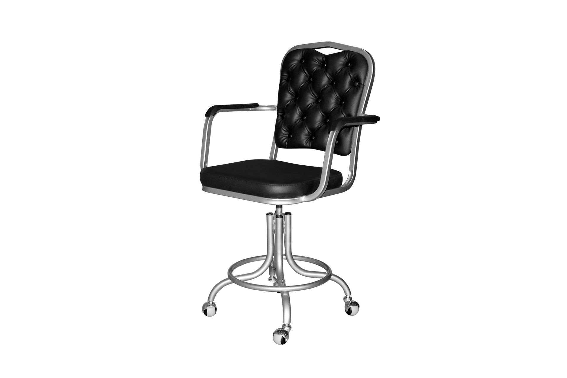 Кресло на винтовой опоре с подлокотниками