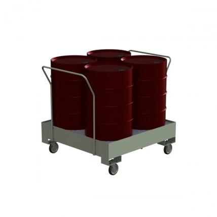 Поддон для хранения 4 бочек ПДБК-04-01П на колесах 1250х1250 ПВЛ