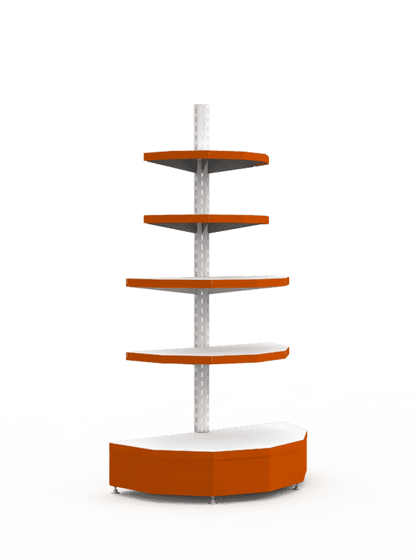 Стеллаж торцевой с полукруглыми полками