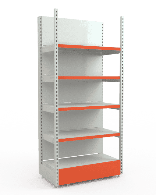 Стеллаж пристенный с передней стойкой