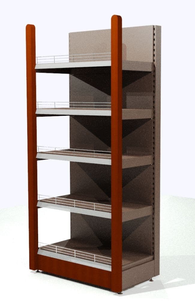 Стеллаж с передней стойкой с накладками из массива