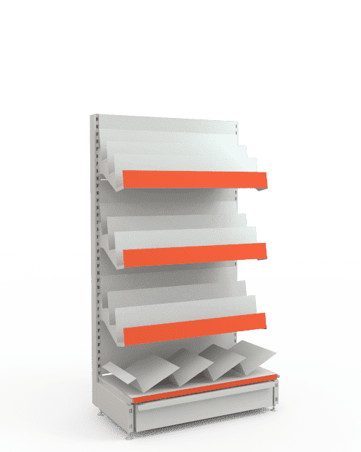 Стеллаж для торговли журналами и газетами без фриза