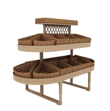 Островная хлебная витрина с корзинами