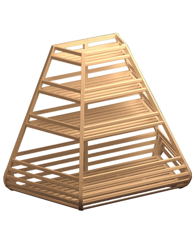 Стеллаж для хлеба и багета торцевой трапециевидный с накопителем