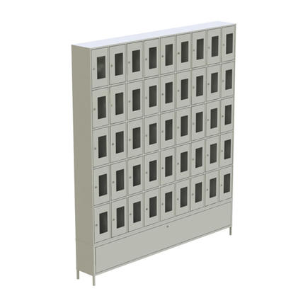 Шкаф абонентский на подставке (45 ячеек) с окошками (замки Польша; 2245х1950х250)