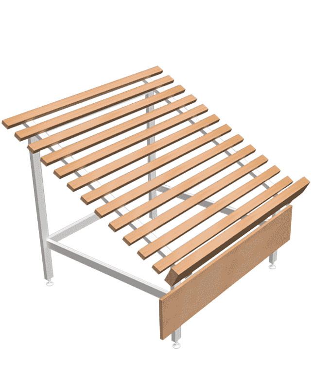 Овощной развал с деревянными рейками