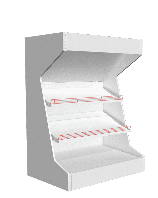 Стеллаж для овощей и фруктов пристенный с зеркалом
