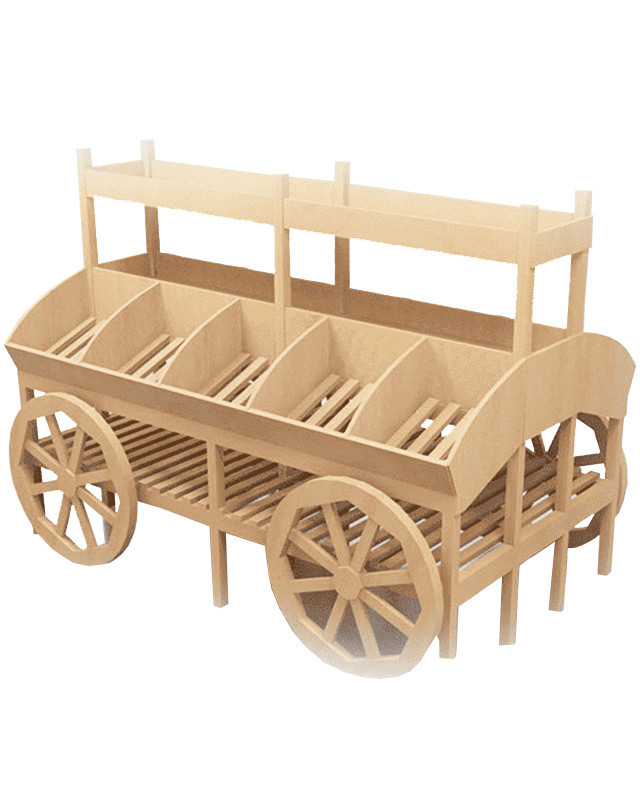 Развал для овощей и фруктов островной большой в виде телеги