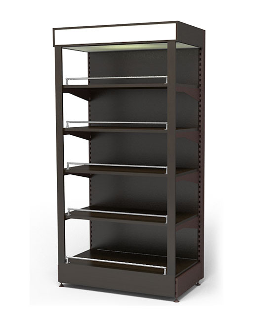 Стеллаж для алкоголя с фризом пристенный с полками из ЛДСП