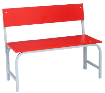 Скамья гардеробная со спинкой 1000 ЛДСП (красная)