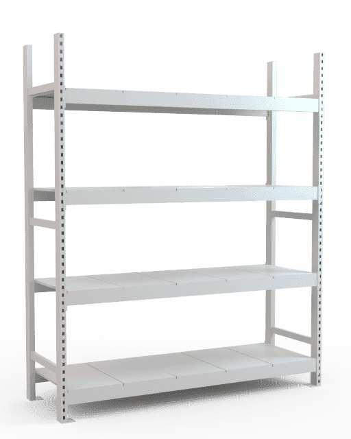 Стеллаж складской высотой 200 см с наборными полками