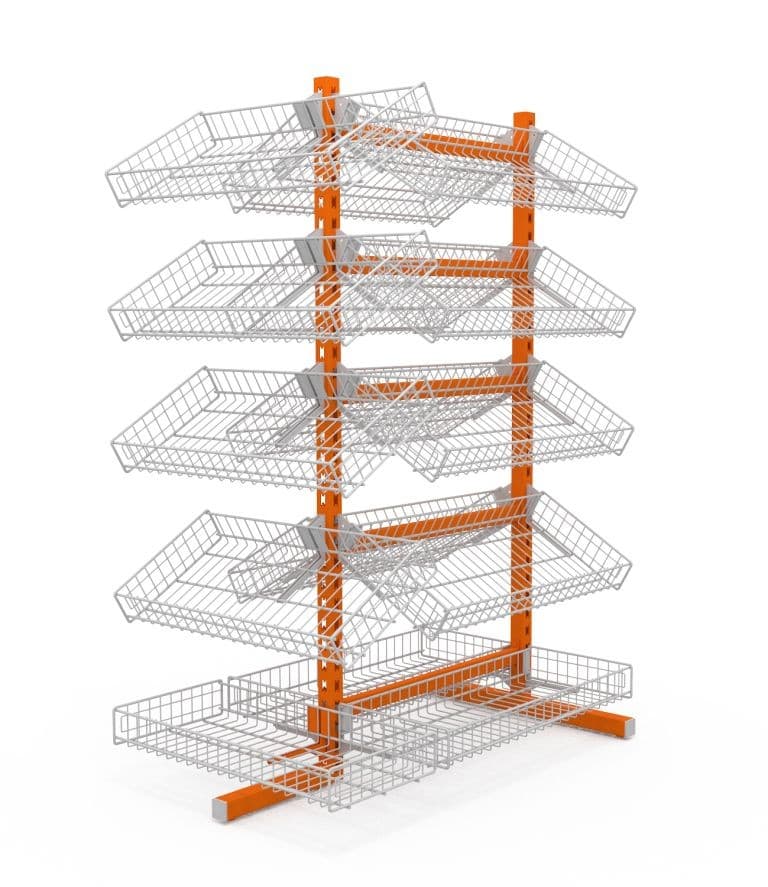 Стойка трехсторонняя 15 корзин