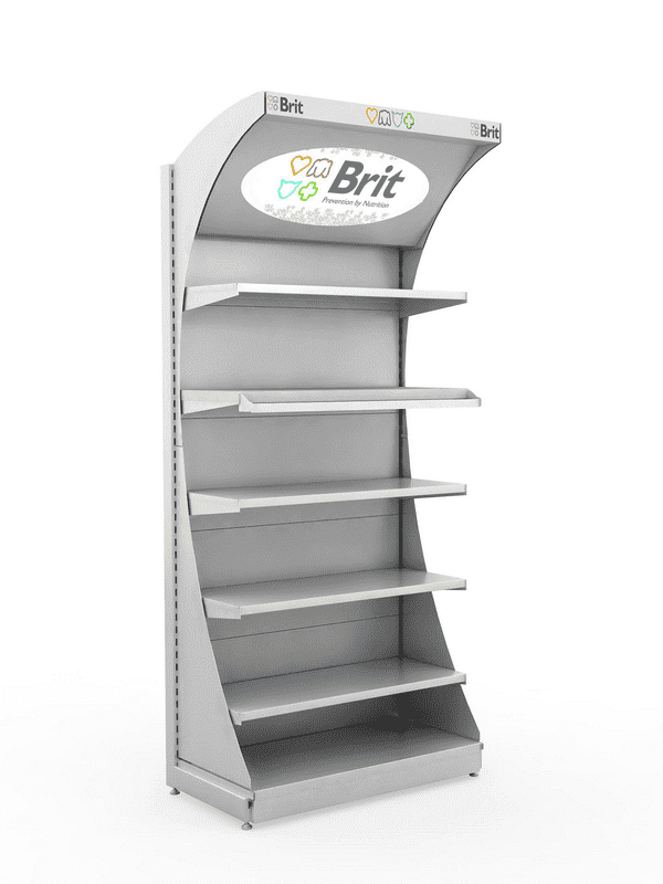 Металлический стенд с полками