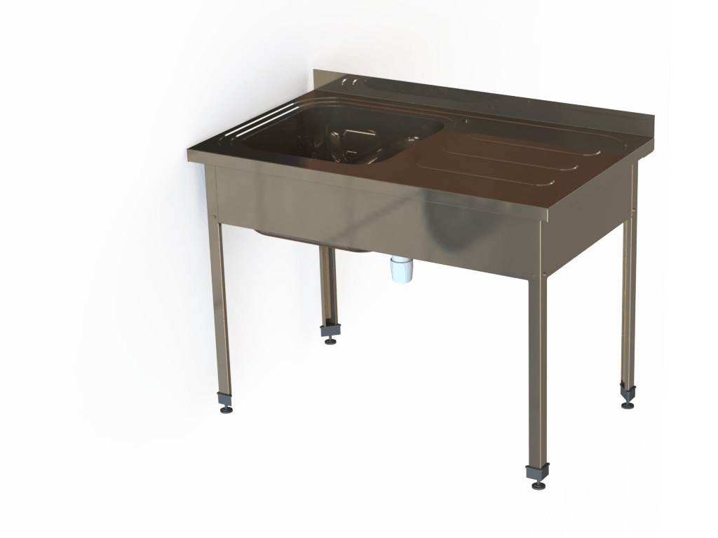 Ванна цельнотянутая 1 секционная с рабочей поверхностью ВМЦР-15/7-653Б