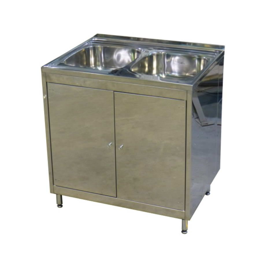 Тумба с 2-чашечной мойкой МТ-2 Н нерж. AISI 430