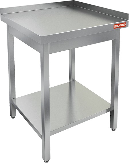 Стол производственный НСО-7/6ББП пристенный с двумя бортами и полкой