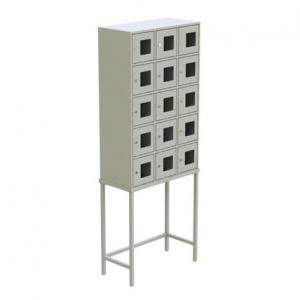 Шкаф абонентский на подставке (15 ячеек) с окошками (замки Польша; 1810х685х325)