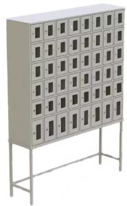Шкаф абонентский на подставке (40+8 ячеек) с окошками (замки Польша; 1800х1335х325)
