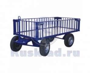 Тележка большегрузная с фанерным настилом и решетчатыми бортами БТ 5 КБ 2