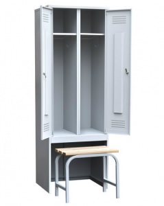 Двухстворчатый, с задвижной скамьей (верх липа)