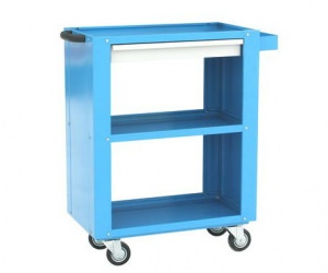 Тележка инструментальная с боковыми стенками с тремя полками, ящиком