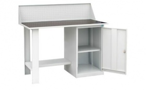 Верстак слесарный однотумбовый (тумба с полкой), с экраном