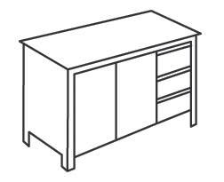 Стол-тумба, двери распашные СР-18/7В