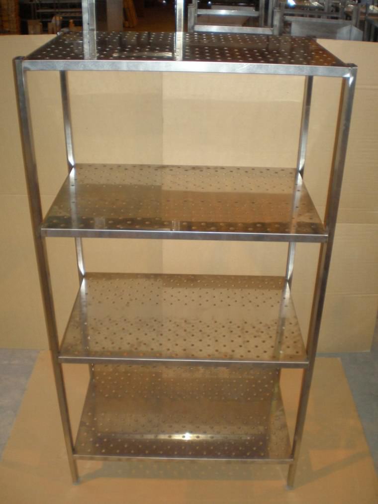 Стеллаж с 4-мя перфорированными полками СтУИ (разборный) 1000 мм