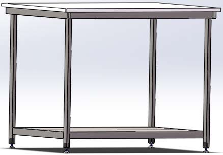 Стол разделочные с полипропиленовой столешницей и полкой длина 1200 мм