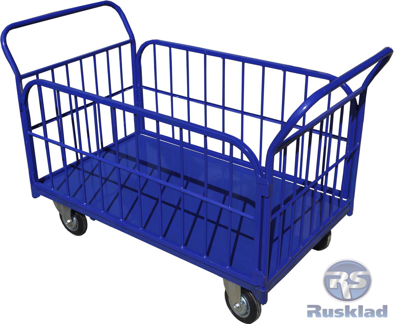 Платформенная тележка с трубчатыми бортами ТБ-8