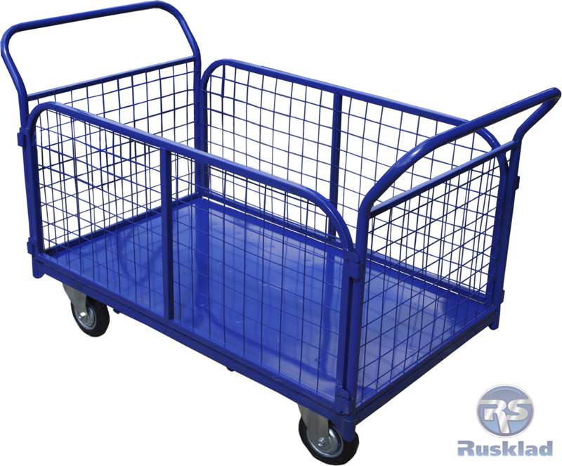 Тележка с сетчатыми бортами ТС-7 для склада